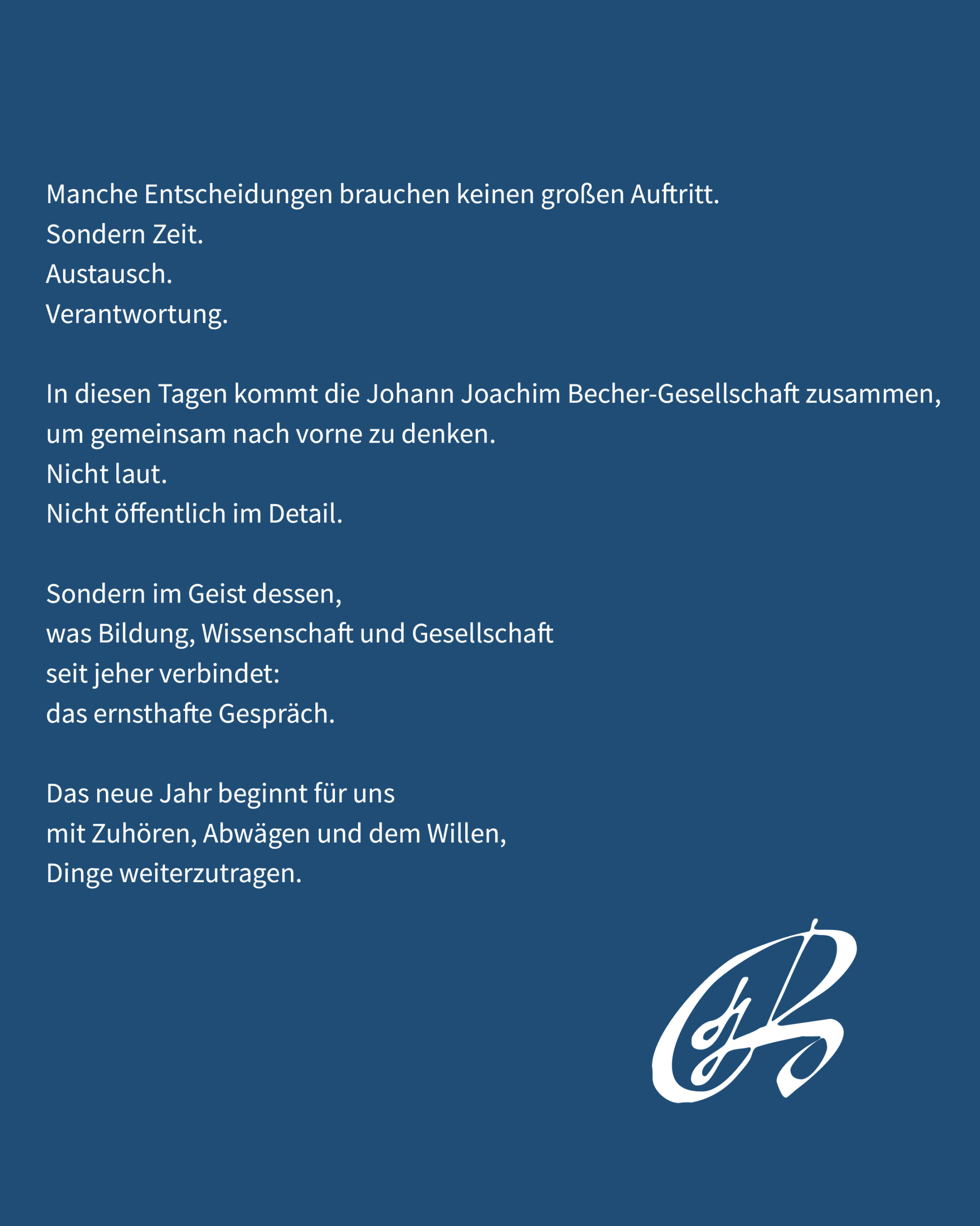 Geschriebener Text auf blauem Hintergrund.